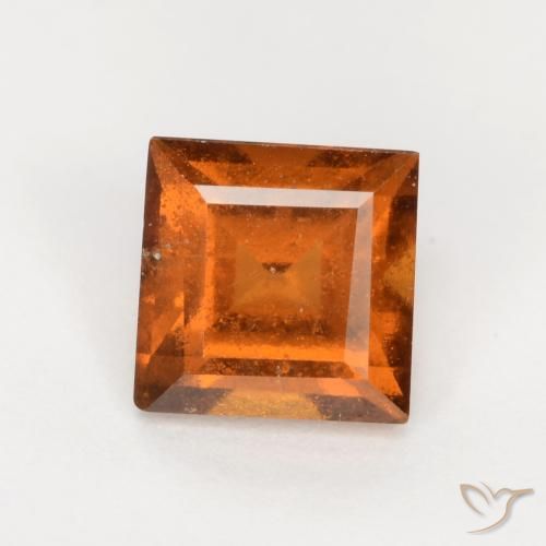 1.37ct 天然 ディープオレンジ ヘソナイトガーネット, 四角形, SI