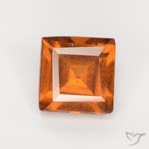 1.43ct 天然 ミディアムダークオレンジ ヘソナイトガーネット, 四角形, VS-SI