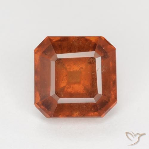 2.16ct 天然 アンバーオレンジ ヘソナイトガーネット, エメラルドカット, SI