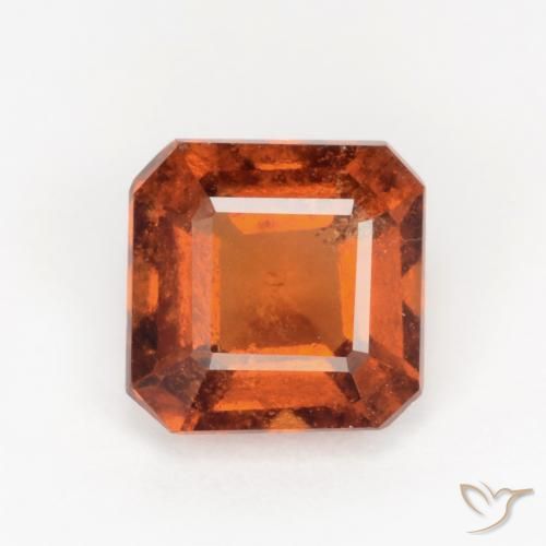 1.80ct 天然 アンバーオレンジ ヘソナイトガーネット, エメラルドカット, SI