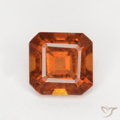 1.62ct 天然 ディープオレンジ ヘソナイトガーネット, エメラルドカット, VS-SI