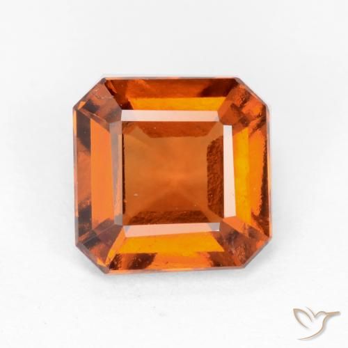 1.72ct 天然 ディープオレンジ ヘソナイトガーネット, エメラルドカット, VS
