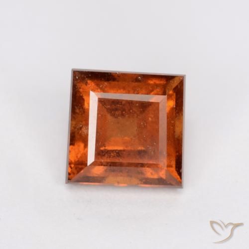 1.64ct 天然 ディープオレンジ ヘソナイトガーネット, 四角形, SI