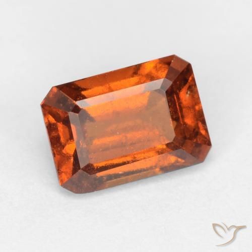 1.35ct 天然 ディープオレンジ ヘソナイトガーネット, エメラルドカット, VS-SI