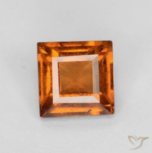 1.42ct 天然 ディープオレンジ ヘソナイトガーネット, 四角形, SI