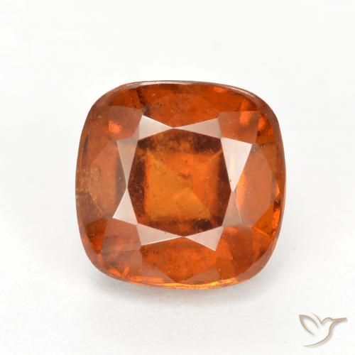 2.51ct 天然 アンバーオレンジ ヘソナイトガーネット, クッション, VS-SI