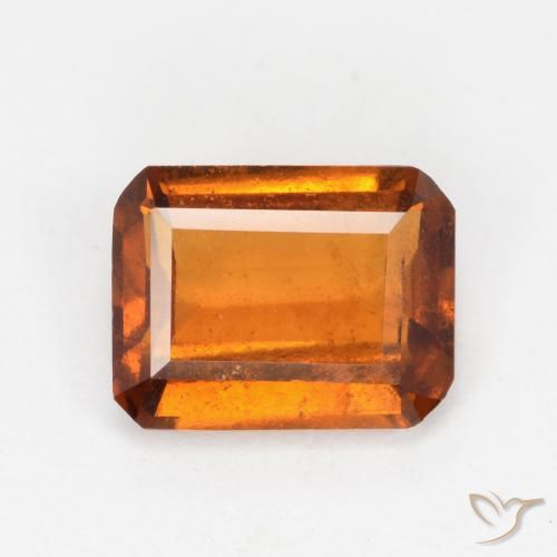 1.45ct 天然 ディープオレンジ ヘソナイトガーネット, エメラルドカット, SI
