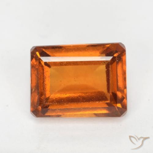 2.16ct 天然 ミディアムオレンジ ヘソナイトガーネット, エメラルドカット, VS