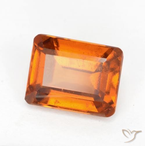 2.13ct 天然 ディープオレンジ ヘソナイトガーネット, エメラルドカット, VS-SI