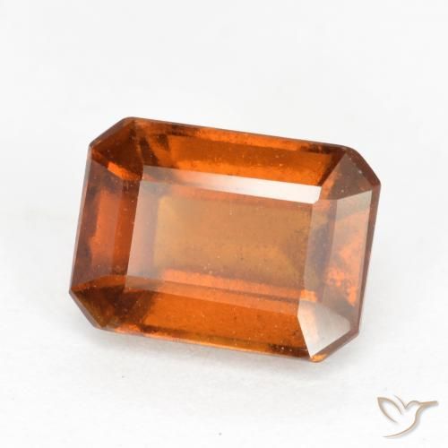 2.21ct 天然 ディープオレンジ ヘソナイトガーネット, エメラルドカット, SI