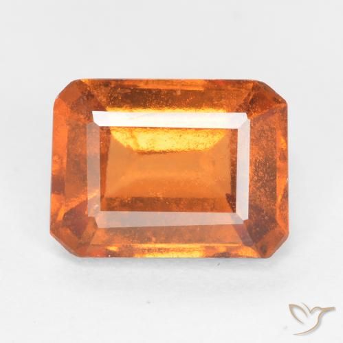 1.72ct 天然 アンバーオレンジ ヘソナイトガーネット, エメラルドカット, SI