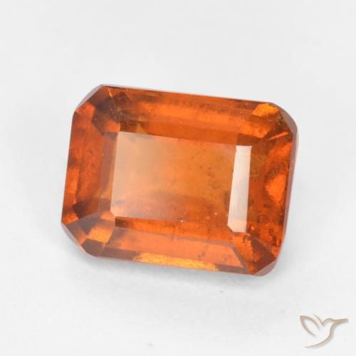 2.42ct 天然 ファイアオレンジ ヘソナイトガーネット, エメラルドカット, SI