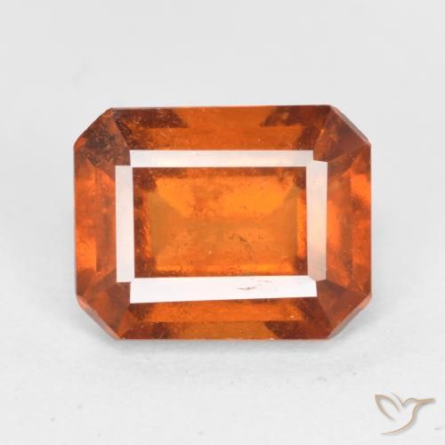 2.38ct 天然 ディープオレンジ ヘソナイトガーネット, エメラルドカット, SI