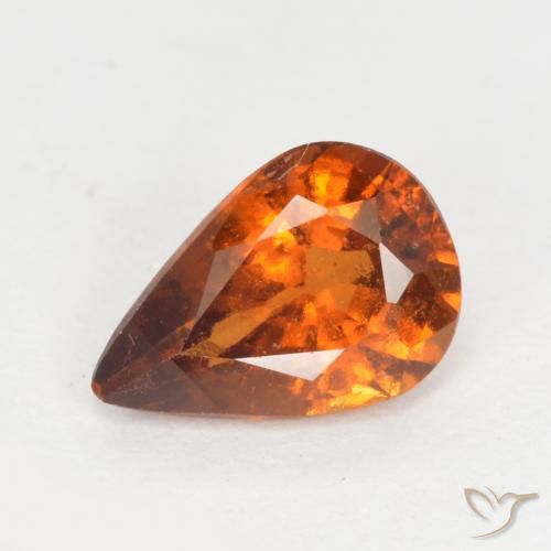 1.01ct 天然 ディープオレンジ ヘソナイトガーネット, 洋梨の形, VS-SI
