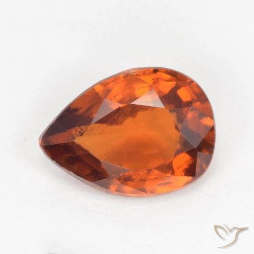 1.13ct 天然 ディープオレンジ ヘソナイトガーネット, 洋梨の形, VS