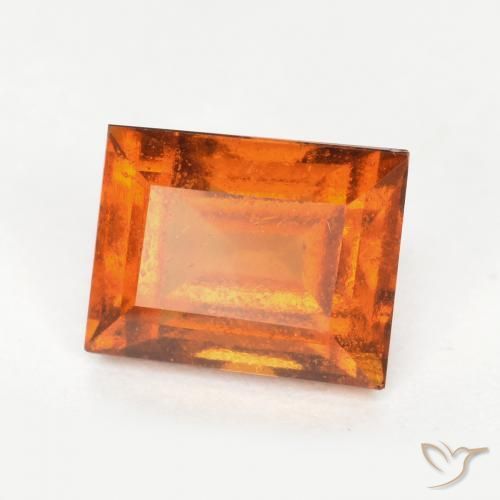 1.36ct 天然 ディープオレンジ ヘソナイトガーネット, バゲット, VS-SI