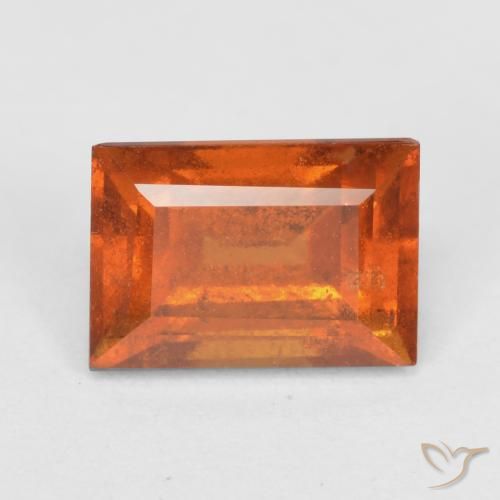 1.47ct 天然 ミディアムオレンジ ヘソナイトガーネット, バゲット, SI