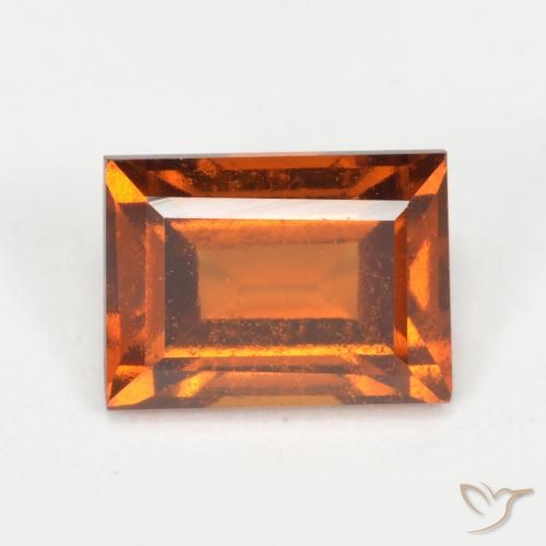 1.27ct 天然 ミディアムダークオレンジ ヘソナイトガーネット, バゲット, VS