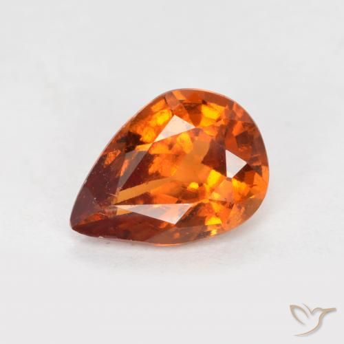 1.06ct 天然 ミディアムオレンジ ヘソナイトガーネット, 洋梨の形, VS