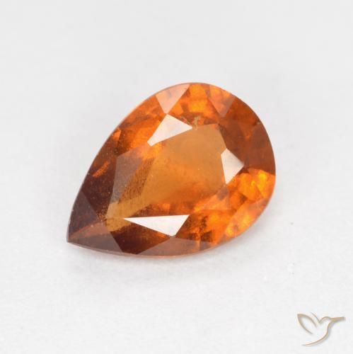 0.93ct 天然 ディープオレンジ ヘソナイトガーネット, 洋梨の形, VS-SI