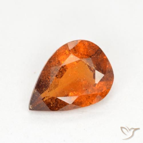 0.97ct 天然 ミディアムオレンジ ヘソナイトガーネット, 洋梨の形, SI
