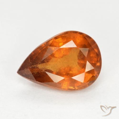 1.20ct 天然 ミディアムオレンジ ヘソナイトガーネット, 洋梨の形, SI