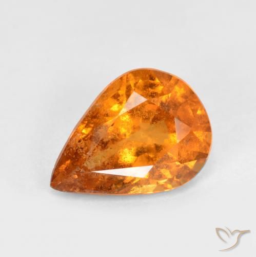 1.11ct 天然 鮮やかなオレンジ ヘソナイトガーネット, 洋梨の形, SI