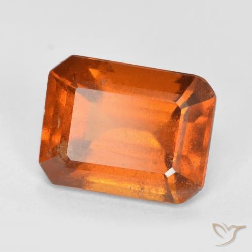 2.48ct 天然 ディープオレンジ ヘソナイトガーネット, エメラルドカット, SI