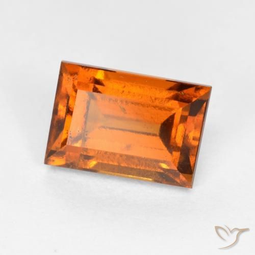 1.57ct 天然 ミディアムオレンジ ヘソナイトガーネット, バゲット, VS-SI
