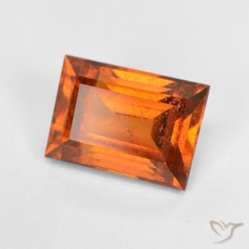 1.56ct 天然 ディープオレンジ ヘソナイトガーネット, バゲット, VS-SI