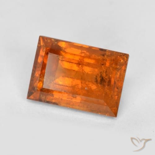 1.49ct 天然 ファイアオレンジ ヘソナイトガーネット, バゲット, SI