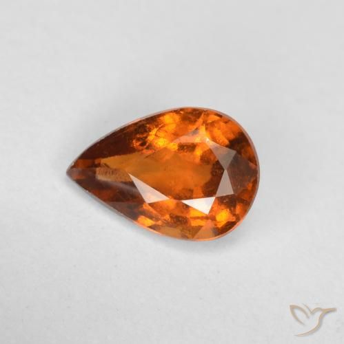 0.70ct 天然 ディープオレンジ ヘソナイトガーネット, 洋梨の形, VS-SI