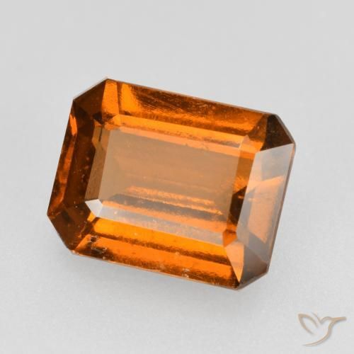 2.45ct 天然 ミディアムオレンジ ヘソナイトガーネット, エメラルドカット, VS-SI