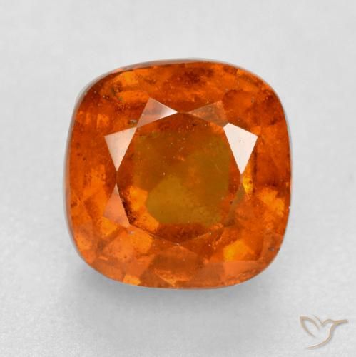 2.22ct 天然 ミディアムオレンジ ヘソナイトガーネット, クッション, SI