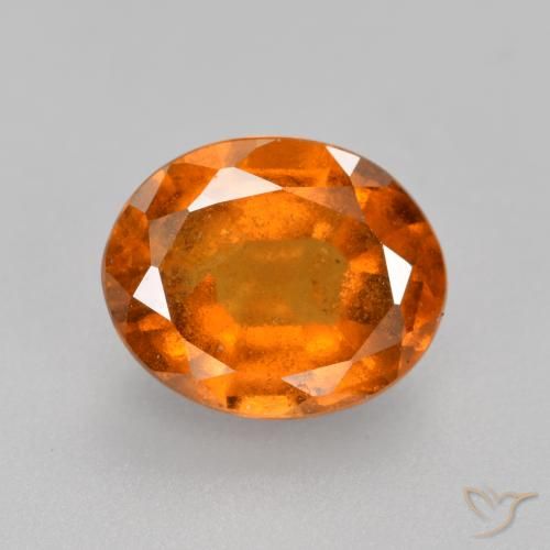 2.06ct 天然 ディープオレンジ ヘソナイトガーネット, 楕円形, SI
