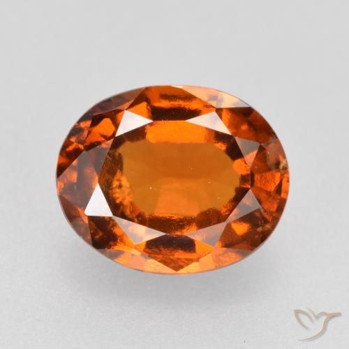 1.62ct 天然 ディープオレンジ ヘソナイトガーネット, 楕円形, VS-SI