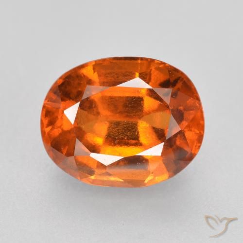 2.08ct 天然 ディープオレンジ ヘソナイトガーネット, 楕円形, VVS-VS
