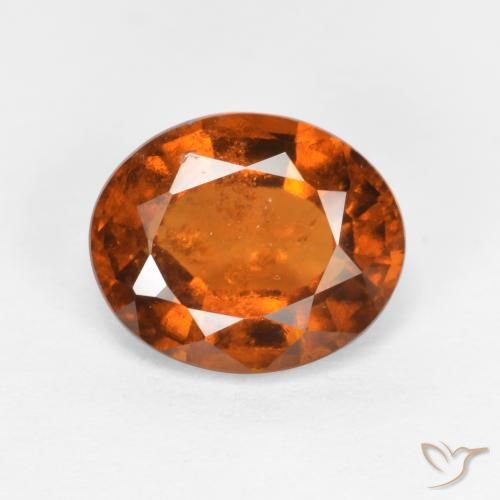 2.03ct 天然 アンバーオレンジ ヘソナイトガーネット, 楕円形, SI
