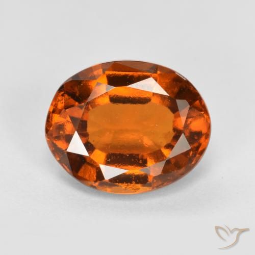 2.52ct 天然 ミディアムダークオレンジ ヘソナイトガーネット, 楕円形, VS