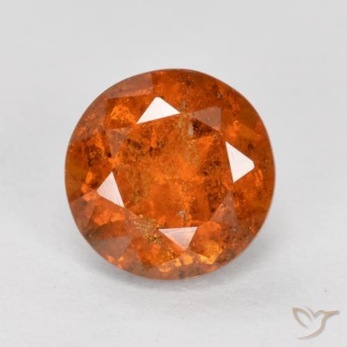 1.71ct 天然 ミディアムオレンジ ヘソナイトガーネット, ラウンド, SI