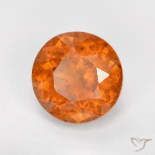1.56ct 天然 ミディアムオレンジ ヘソナイトガーネット, ラウンド, SI