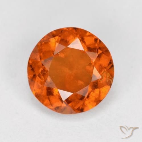 1.55ct 天然 ミディアムオレンジ ヘソナイトガーネット, ラウンド, VS-SI