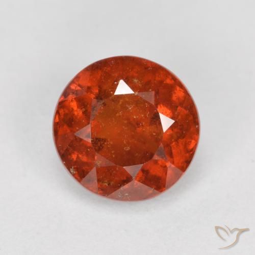 1.41ct 天然 赤みがかったオレンジ ヘソナイトガーネット, ラウンド, SI