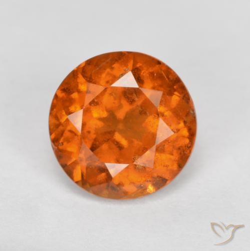 1.50ct 天然 ディープオレンジ ヘソナイトガーネット, ラウンド, SI