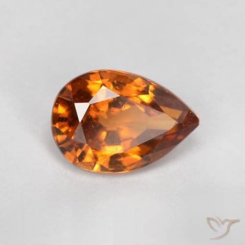 0.83ct 天然 ディープオレンジ ヘソナイトガーネット, 洋梨の形, VS