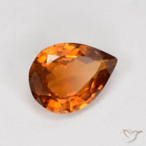 0.79ct 天然 ディープオレンジ ヘソナイトガーネット, 洋梨の形, VS-SI