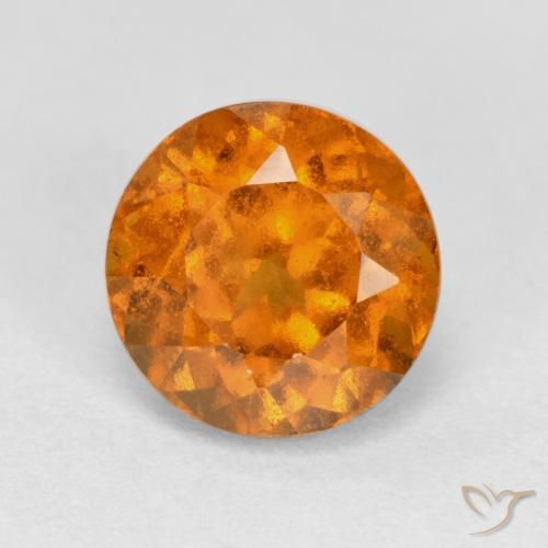1.61ct 天然 ミディアムオレンジ ヘソナイトガーネット, ラウンド, VS-SI