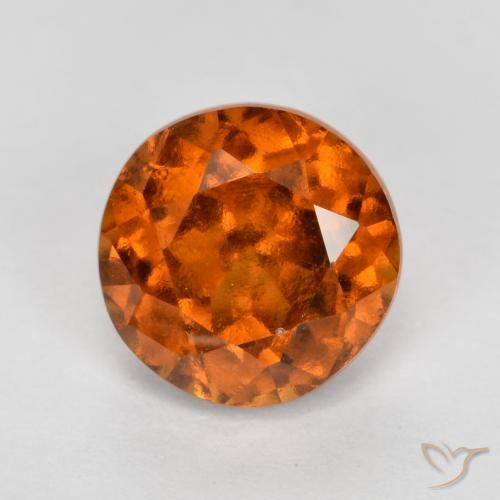 1.70ct 天然 ミディアムダークオレンジ ヘソナイトガーネット, ラウンド, VS