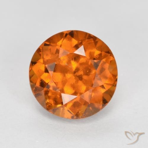1.59ct 天然 ミディアムオレンジ ヘソナイトガーネット, ラウンド, VS