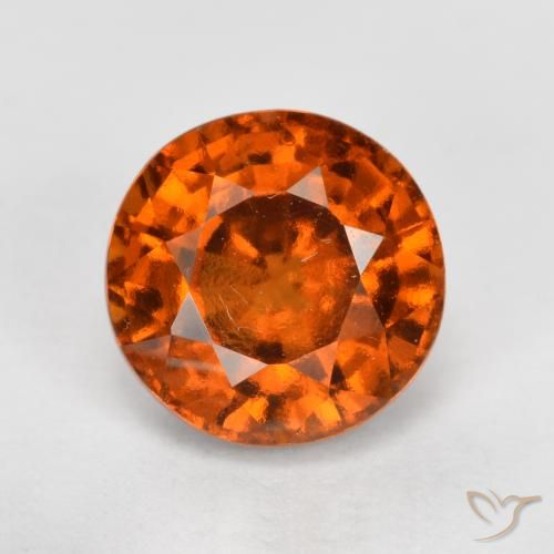 1.72ct 天然 赤みがかったオレンジ ヘソナイトガーネット, ラウンド, VVS-VS